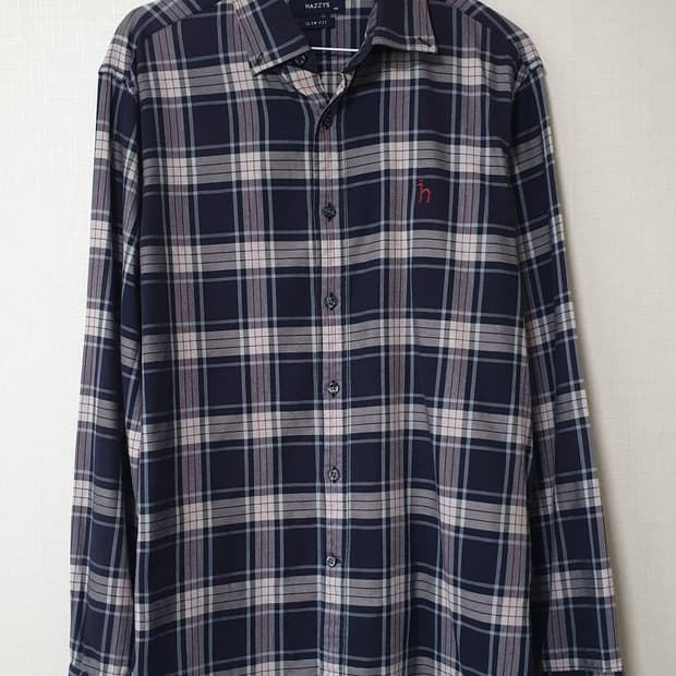 헤지스 체크 남방 셔츠 긴팔 슬림핏 100사이즈