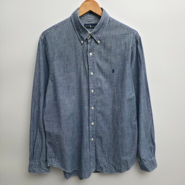 [L] 폴로 랄프로렌 블루 린넨 셔츠