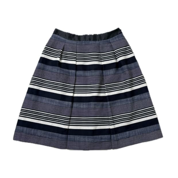 Blue Stripe Midi Skirt
