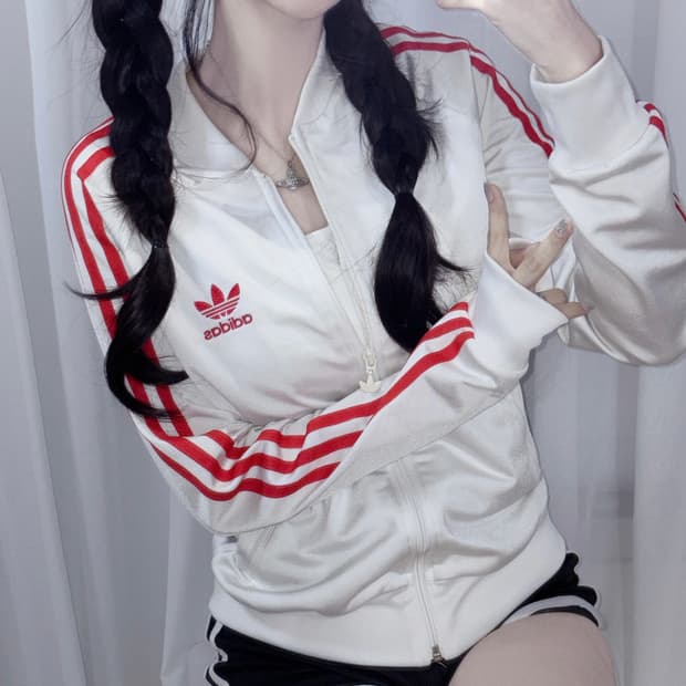 🐰아디다스 화이트 레드 져지 트랙탑❤️
