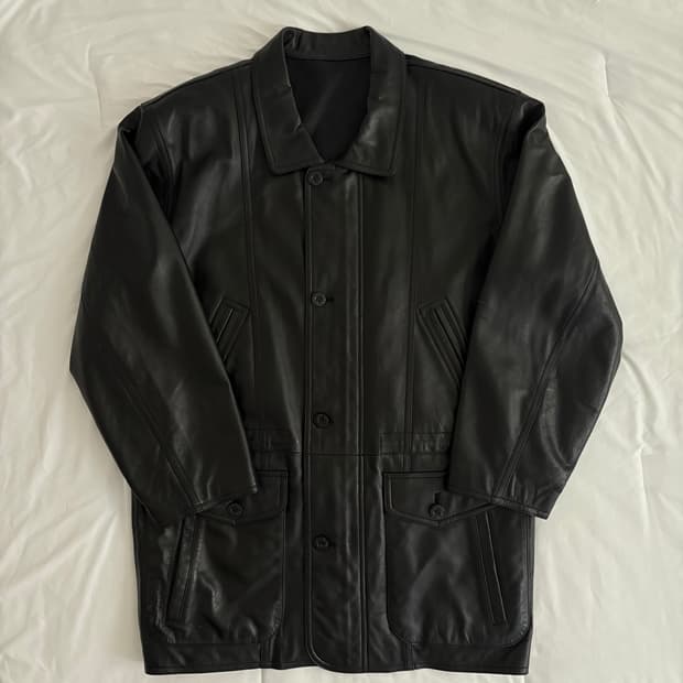 leather car coat 레더 카코트
