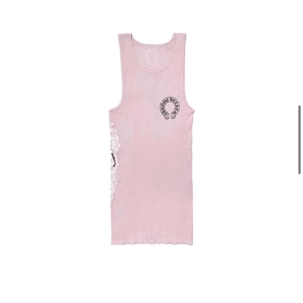 [새상품]크롬하츠 데들리 돌 립 아트 바젤 탱크 핑크