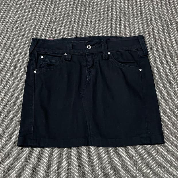 트루릴리전 큐빅 데님 스커트 v0145