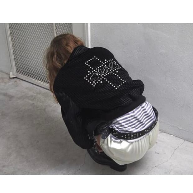 데어드 스트라이프 벨벳 블루종