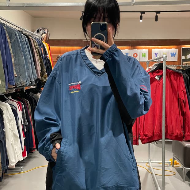 빈티지 바람막이 웜업(빈티지블루)  