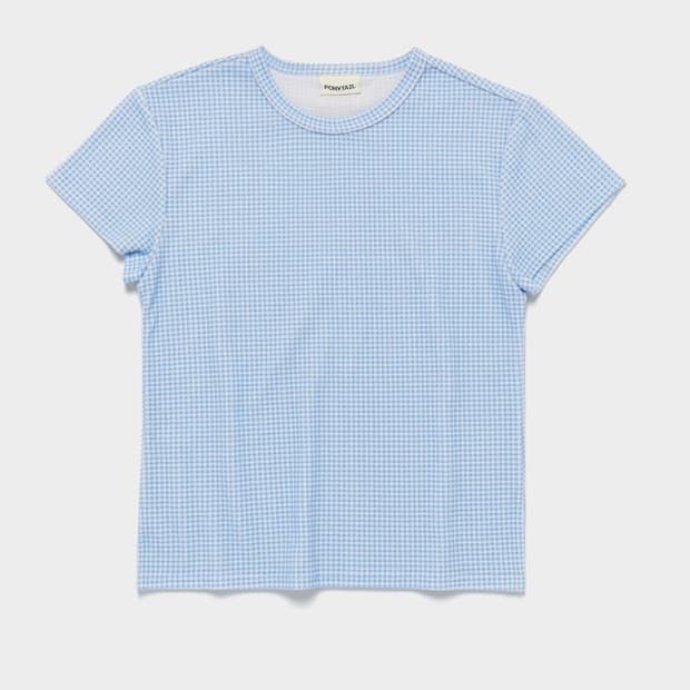 포니테일 lola 테리 체크 티셔츠