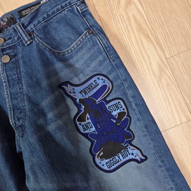 기글리로리 체위 와펜 레귤러 데님 팬츠