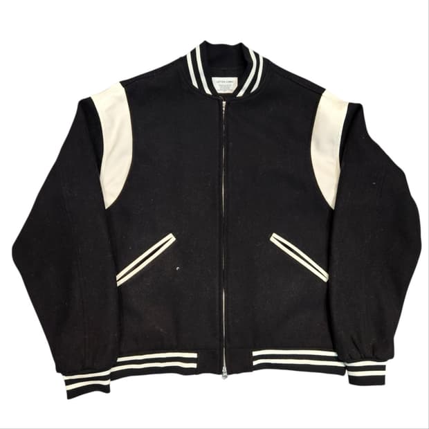 LETTER COMO 블랙 바시티 자켓 (L)