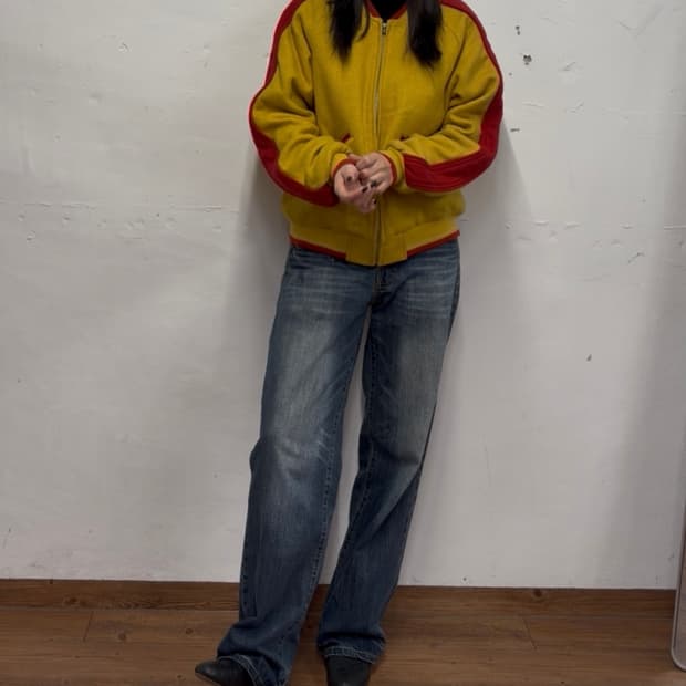 90s 할리 데이비슨 울 블루종 자켓