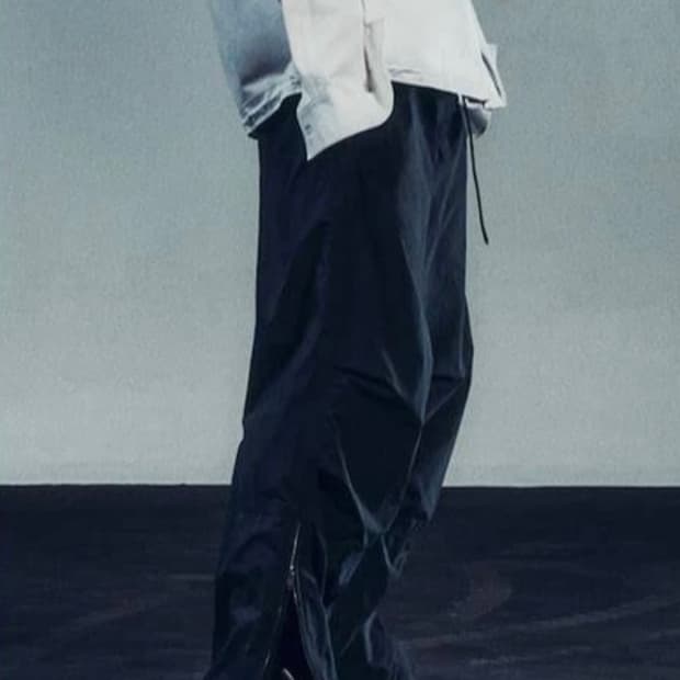 준지 24ss 나일론 루즈핏 팬츠 그레이 46