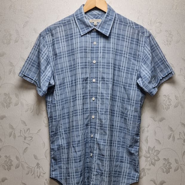 [m/100/정품] 버버리 그레이체크 카라반팔