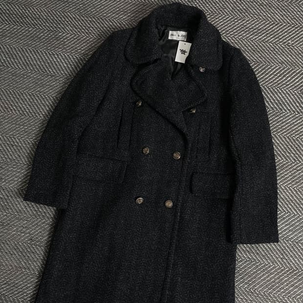 폴앤조 파리 트위드 더블 롱 코트y 2862