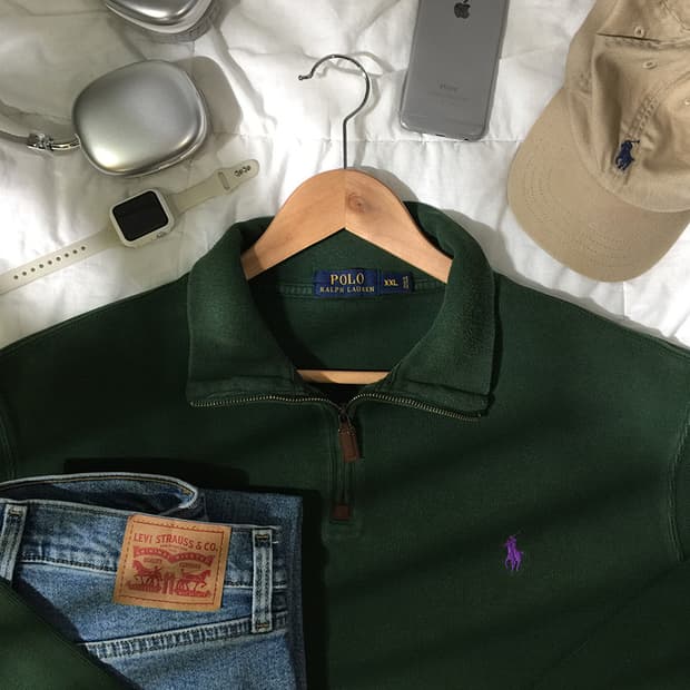 (MAN) 폴로랄프로렌 스웻 반집업 XL