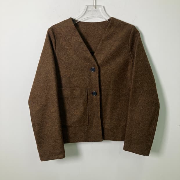 코스 브라운 브이넥 울 자켓 34
