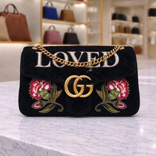 [A급] 구찌 GG 마몽 펄 플로라 숄더백 미디엄 판매합니다!!!