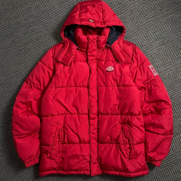 디키즈 USA 오리지날 퀼팅 경량 패딩 레드o 4994