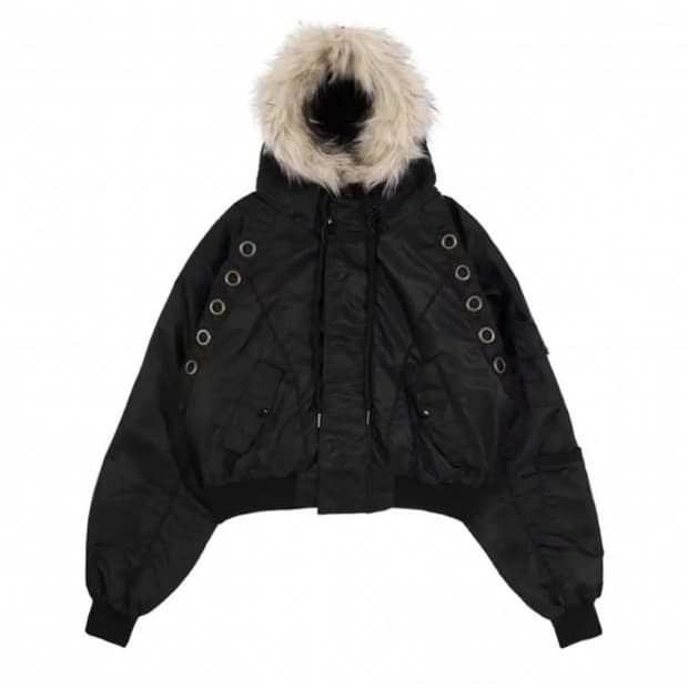 팬시클럽 아일렛 퍼 ma-1 블랙 패딩