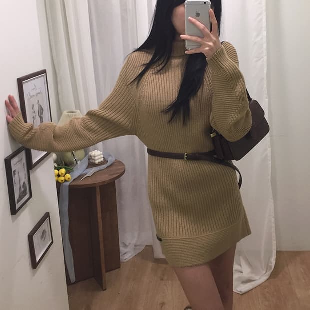 여성 구찌 모크넥 니트 원피스 95~100