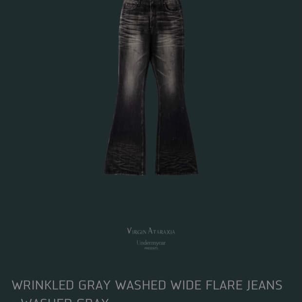 언더마이카  WRINKLED GRAY WASHED 플레어팬츠