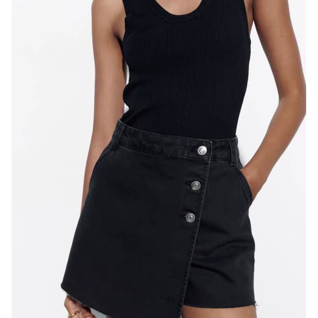 Zara 벨티드 더블데님 치마바지