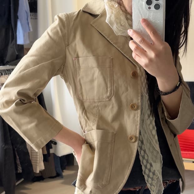 [PAUL SMITH] pink stitch cotton blazer