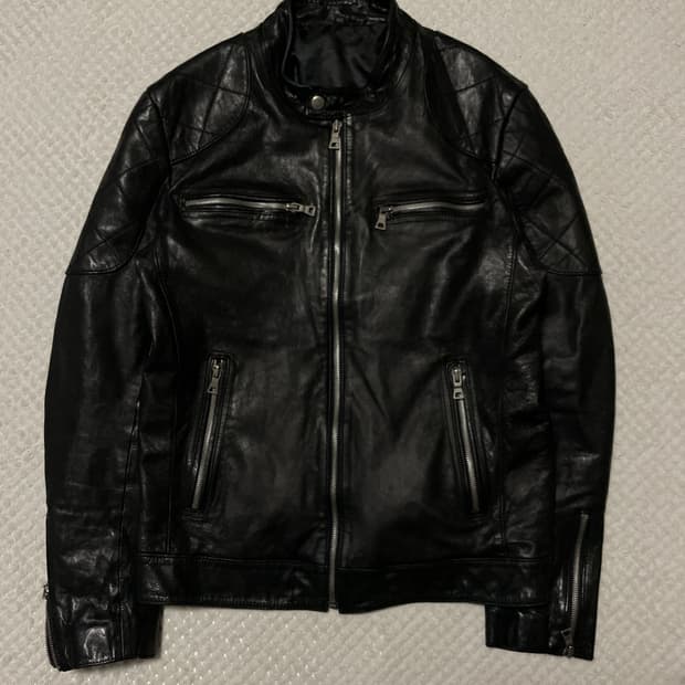 광희시장 웨스컨 무드 램스킨 양가죽 바이커 레더 자켓