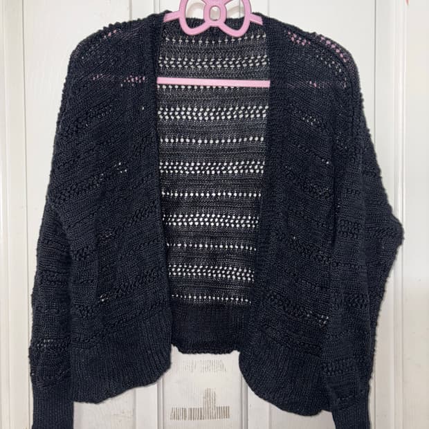 빈티지 블랙 시스루 가디건 