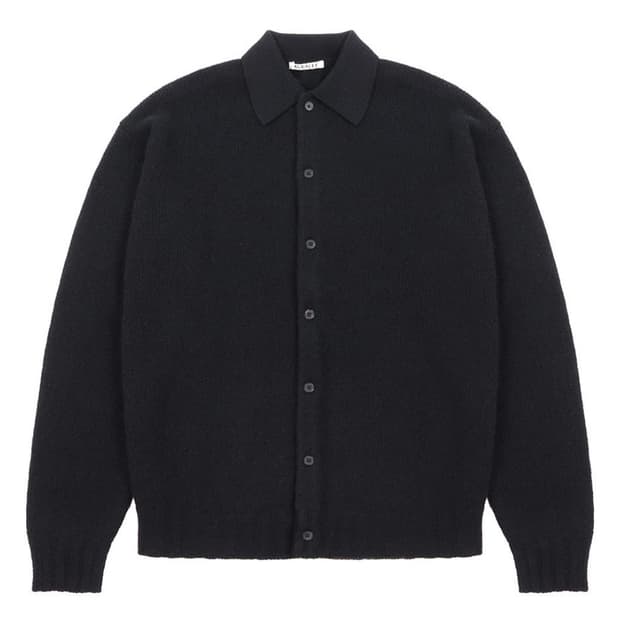 [5] 오라리 셰틀랜드 울 캐시미어 니트 가디건 블랙