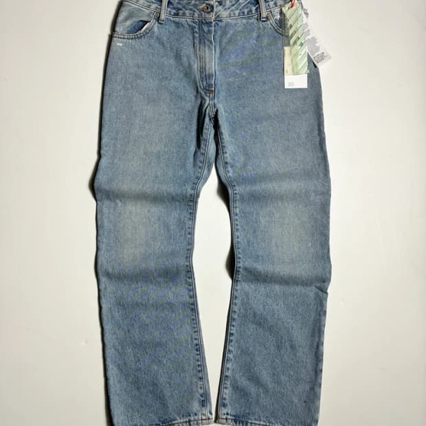 오프화이트 OFF-WHITE 자수 로고 연청 데님 팬츠 R2603