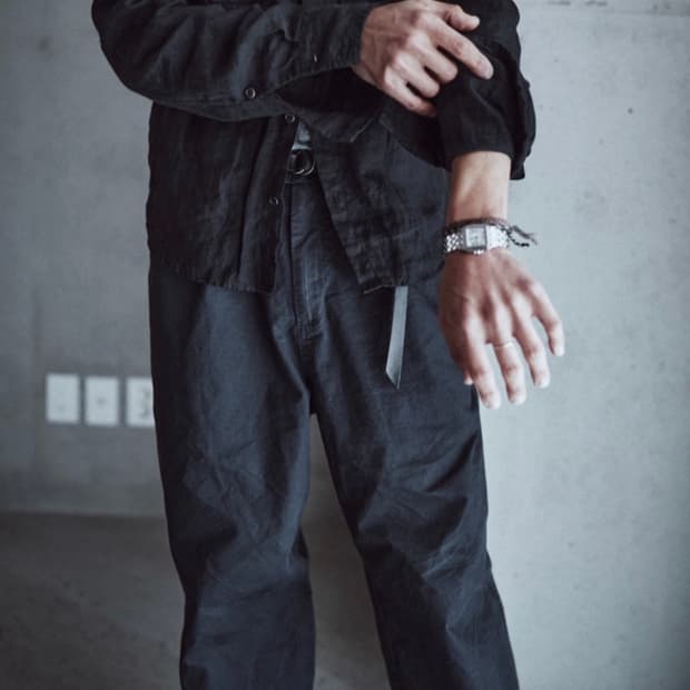 [2]모노프리베 Textured Linen Work Shirts 블랙