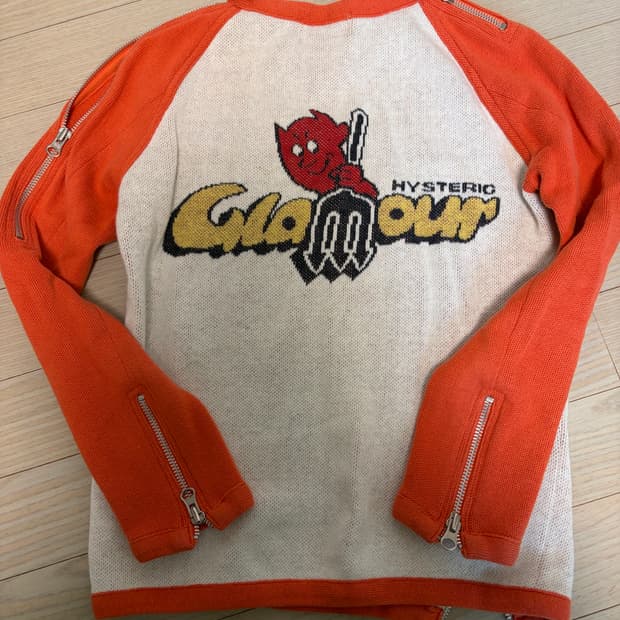 히스태릭글래머 오렌지 자크 니트