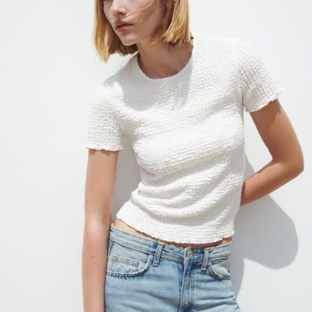 ZARA 자라 링클 티셔츠, 자라 반팔 티셔츠