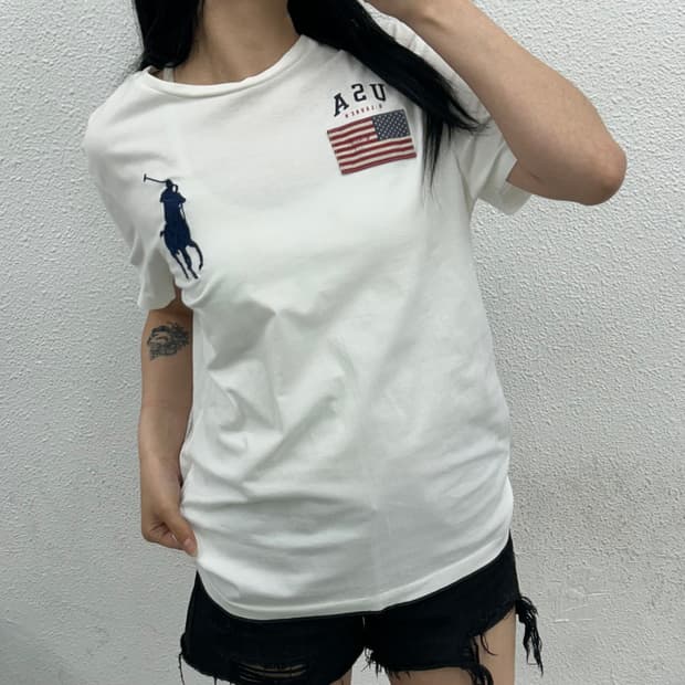 폴로 랄프로렌 빅포니 성조기 반팔 M