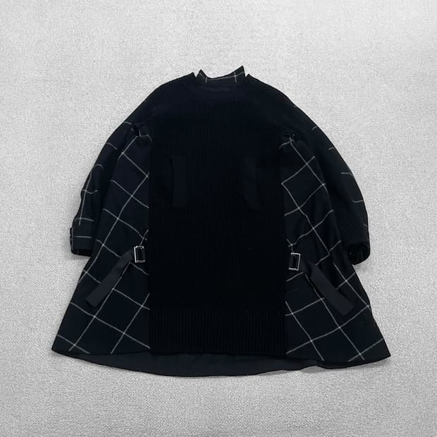 사카이 Sacai 윈도우페인 니트 미니 드레스