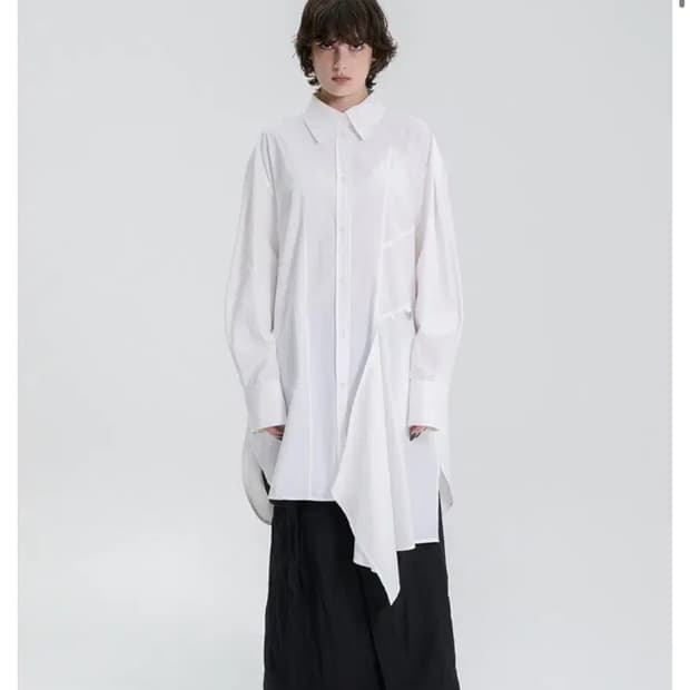 (새상품) 트리밍버드 셔츠 원피스 Panelled Stripe