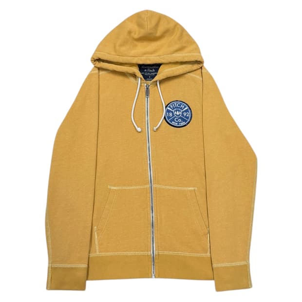 아베크롬비 빈티지 Y2K 로고 옐로우 후드집업 자켓 S
