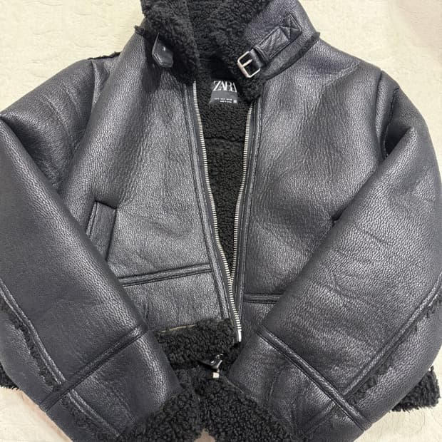 자라 크롭 무스탕 s