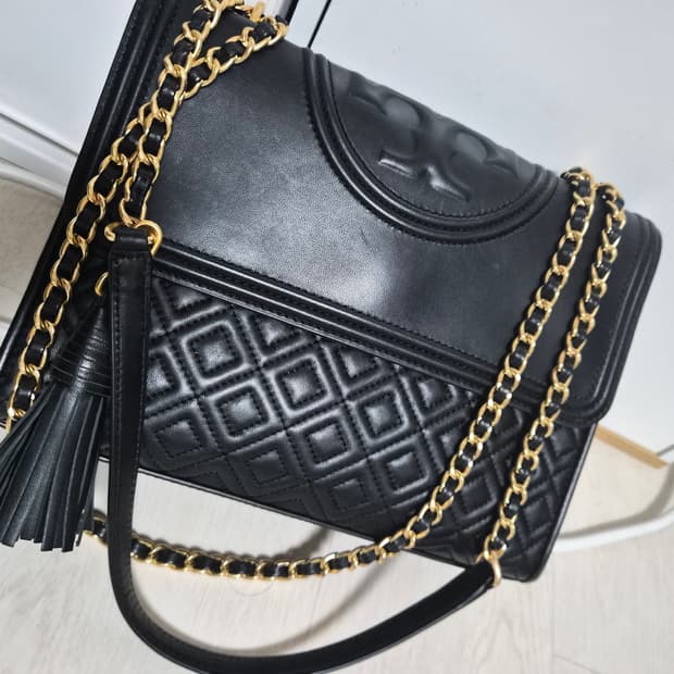 토리버치 플레밍 퀼팅 체인백 블랙