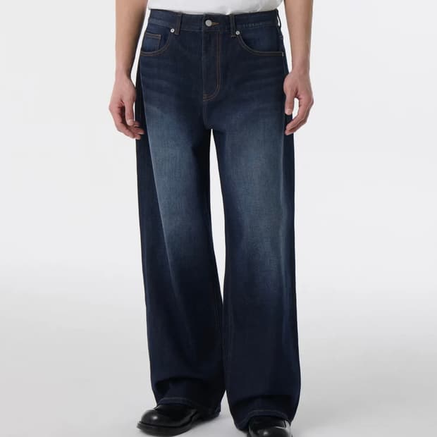 무신사스탠다드 빅 브러쉬 엑스트라 와이드 데님 팬츠 딥 인디고