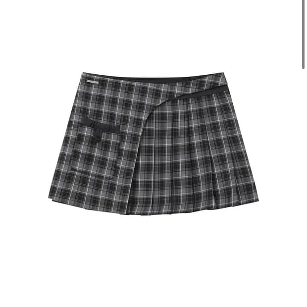 Miseki seoul Pocket layered check skirt 