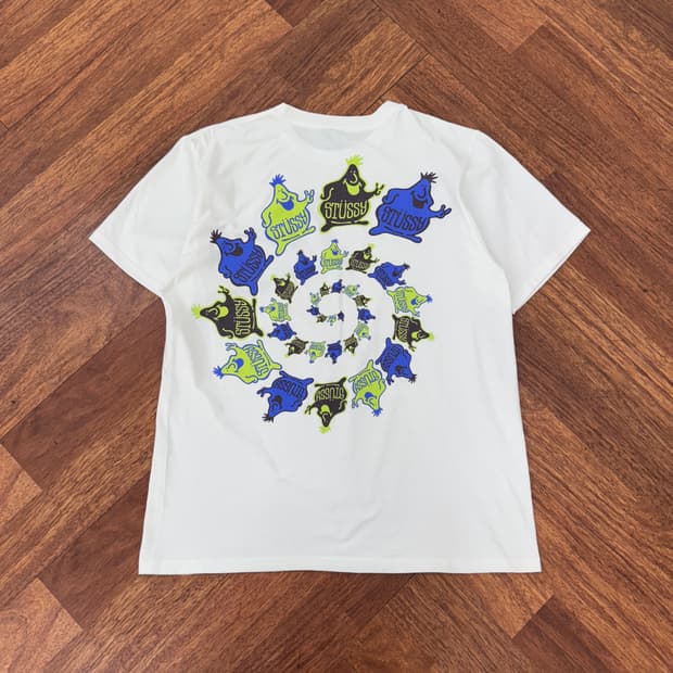 M Stussy 스투시 미스터 블랍 스파이럴 티셔츠