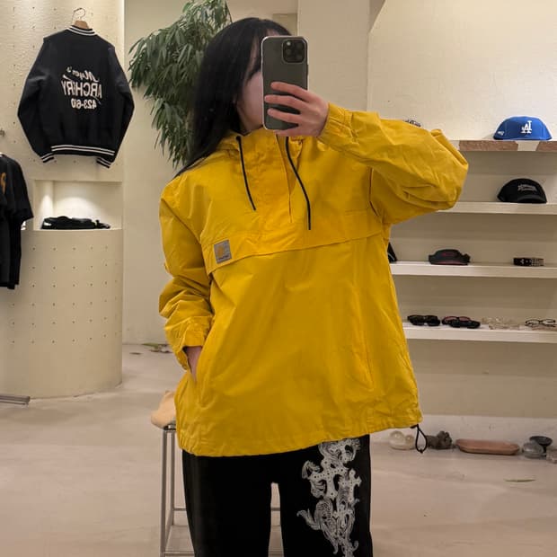 칼하트 옐로우 후드 아노락 재킷 U211