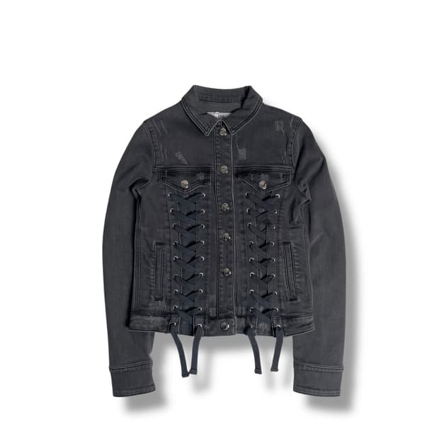 Versus zayn 스트랩 포인트 데님 자켓