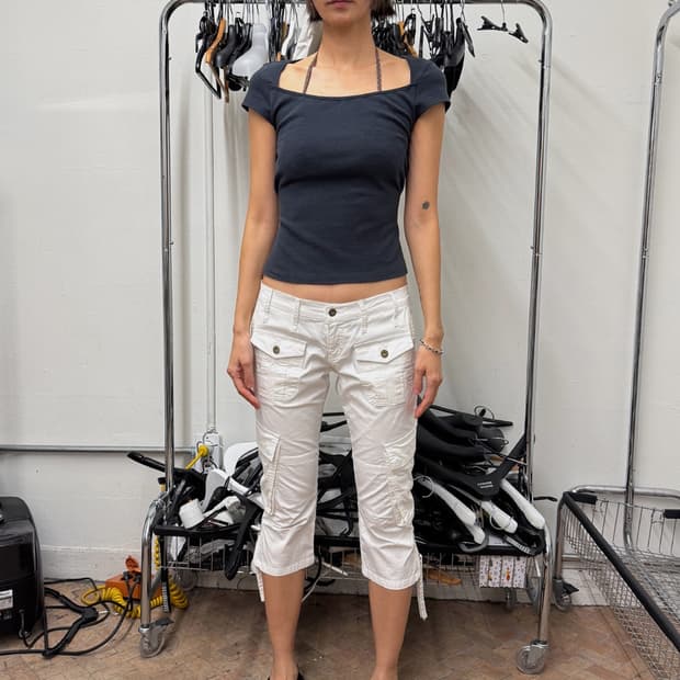 에스이오 KNEE POCKET SKINNY PANTS 카프리 팬츠