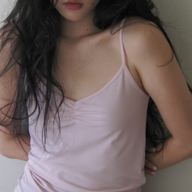 [새상품] 샵페어리 clear sleeveless pink 클리어 슬리브