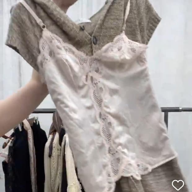 크루빈티지 핑크 슬립 단품