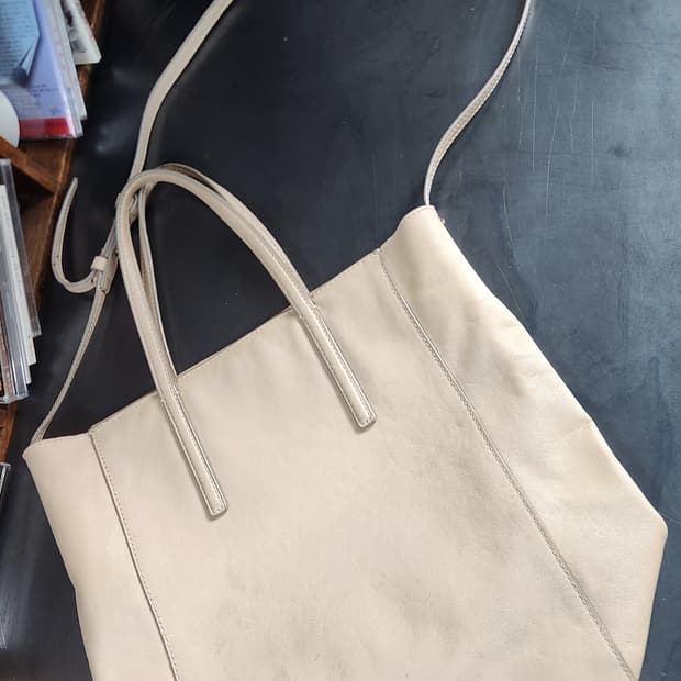 마시모두띠 베이지 가죽 토트백