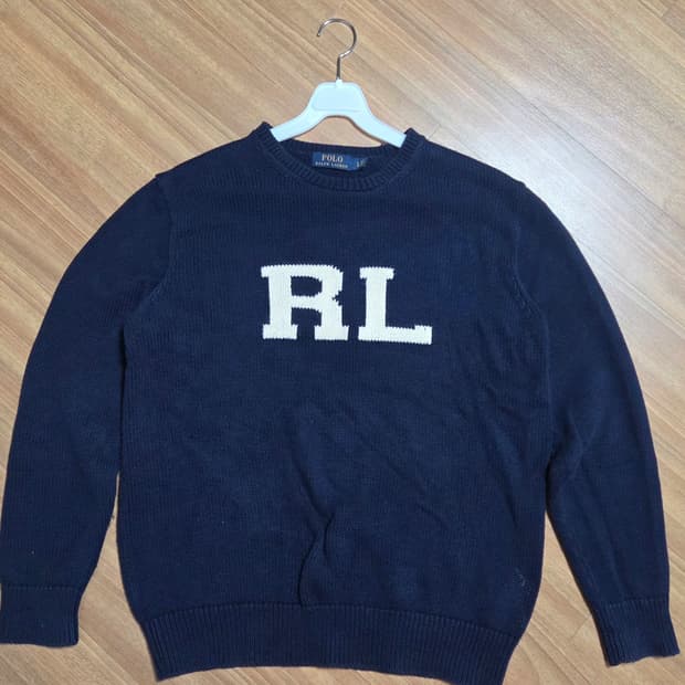 폴로 RL 로고 네이비 니트