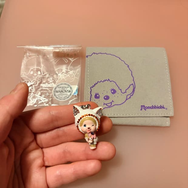 몬치치 스와로브스키 고양이 목걸이 챰