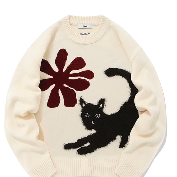 팔렛 네로 플라워 니트 아이보리